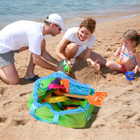 Oversized Mesh Beach Bag For Sand Toys And Pool Essentials 26 Inch Tote Perfect For Shovels Buckets Towels Sunscreen Snacks And More