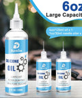 Silicone Airsoft Lubricant With Needle Oiler 6 oz showcased with bottles and precise applicators