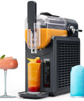 Straight Up Slushie Machine With Zero Ice Required, 48 Oz Frozen Drink Maker featuring colorful drinks, sleek design and led display.