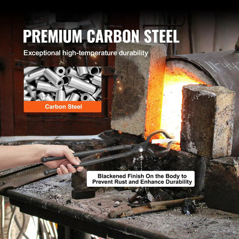 Heavy Duty Blacksmith Tongs Set With Four Jaw Styles V Bit Bolt Wolf Jaw Z V Bit And Gripping Tongs For Forging In A3 Carbon Steel