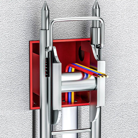 High Hardness Steel Cable Threading Aid For Electricians Pro Grade Compact Wire Puller Tool With Anti Slip Serrations Durable Threading Device For Easy Cable Feeding And Installation Portable Heavy Duty Wire Puller installed in wall box