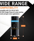 216-259 UF MFD 220-250V Round Start Capacitor with dimensions shown, ideal for AC motor and fan start needs