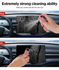 Before and after use of All In One Screen Cleaner Kit With Spray And Wipe Pocket Size Lipstick Style on car screen