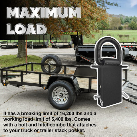Heavy Duty D Ring Stake Pockets Four Pack 18,000 Lb Break Strength Removable Tie Downs For Utility Trailers And Flatbeds