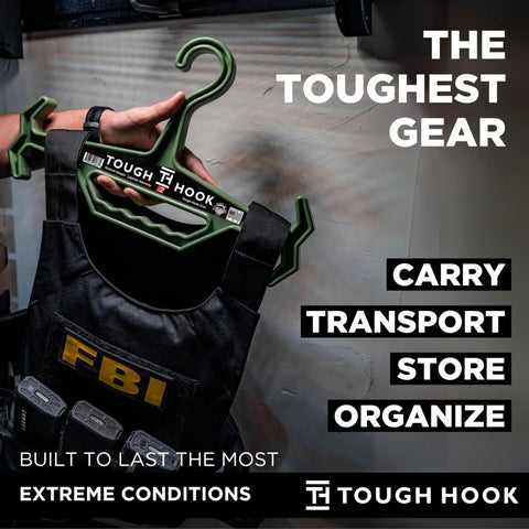 Beast Mode Heavy Duty Hanger For Police Gear Scuba BCD And Wetsuits Anti Slip DuraResin 200Lb Capacity Tactical Vest Hanger