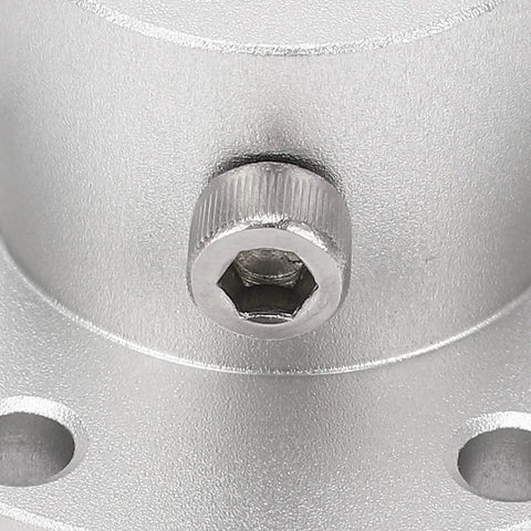 Motor Shaft Coupler With Aluminum Flange Connector And Key Lock Slot For No Slip Secure Power Transfer Through High Speed Turns And Rugged Terrain In Models For Great Torque And Durable All Weather Performance, close-up of hex screw and flange