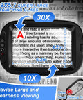 Ultra Large Magnifying Glass With Light And Stand For Reading And Crafts, 7 Inch Desk Magnifier With 10X And 30X Lenses view. Text magnified.