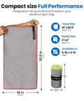 Level Up Your Grind With These 5 Pack Microfiber Gym Towels Quick Dry Silver Ion Odor Free Sweat Towel displayed in full size of 16x30.5 inches.
