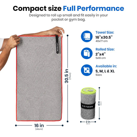 Level Up Your Grind With These 5 Pack Microfiber Gym Towels Quick Dry Silver Ion Odor Free Sweat Towel displayed in full size of 16x30.5 inches.