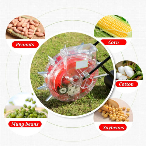Manual Hand Push Garden Seeder With Wheel For Easy No Bend Planting Saves Time And Effort Stainless Steel Duckbill Seed Box