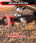 Beefy Tri Ball Mount Trailer Hitch with 360° Rotatable Shackle, visible ball sizes 1-7/8, 2, and 2-5/16 inches, design updated