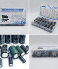 500Pcs Capacitor Kit With 24 Value Aluminum Electrolytic Caps 0.1uF To 1000uF 10V To 50V Includes Labeled Transparent Storage Box