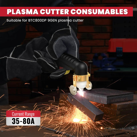 P-80 Plasma Cutter Torch Consumables Kit With 24Pcs 1.5mm Cutting Tips And Electrodes in action on metal workpiece