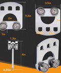 Four Wheel Trolley Assembly Rollers With Four Bearings For Unistrut Trolleys One And Five Eighths Inch Wide And Taller Strut Channel