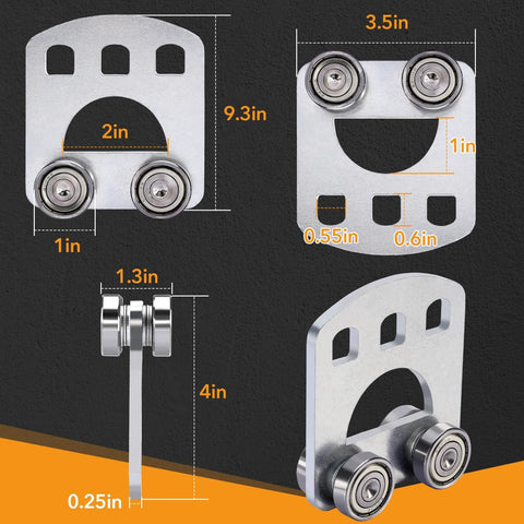 Four Wheel Trolley Assembly Rollers With Four Bearings For Unistrut Trolleys One And Five Eighths Inch Wide And Taller Strut Channel