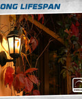 Garden lantern surrounded by red leaves using Dope 12 Pack T6 Tubular Incandescent Bulbs 25W Dimmable Warm White 2700K.