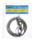 Heavy Duty 3/16 Inch X 25 Ft Steel Winch Cable With Galvanized Safety Hook For Boats And Trailers in packaging.