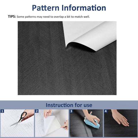 Dope Black Wood Look Countertop Contact Paper Self Adhesive For Kitchen Counters waterproof peel and stick vinyl close-up