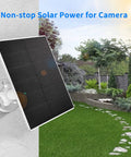 5W Outdoor Solar Panel For Wireless Security Cameras With USB C And Micro USB Compatibility, IP65 Waterproof on house wall