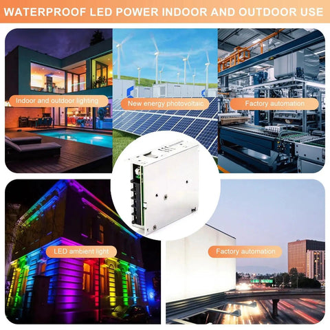 Rock Solid 35W Switching Power Supply for 24V indoor and outdoor LED lighting, featuring durable waterproof design and efficiency.