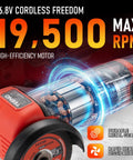 Cordless 3 Inch Angle Grinder Kit With Dual 16.8V 2000mAh Batteries, Six Cutting Discs, Up To 19,500 RPM, motor detail