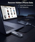 Data Recovery And Investigation Tool For iPhone iPad And iPod Touch That Lets You Recover Data Investigate Messages And Apps Search By Name Or Phone Number And Dig Up Hidden Photos Buried In Texts connected to laptop