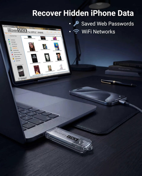 Data Recovery And Investigation Tool For iPhone iPad And iPod Touch That Lets You Recover Data Investigate Messages And Apps Search By Name Or Phone Number And Dig Up Hidden Photos Buried In Texts connected to laptop