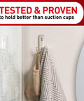 Large Double Bathroom Wall Hook With Adhesive Strip, Damage Free Hanging For Towels And Robes, Satin Nickel Finish