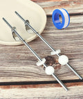 Big Time Bathroom Sink Pop Up Drain Fix Kit Featuring Heavy Duty Chrome Pivot Rod Assembly with clips and PTFE tape.