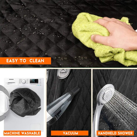 Go To Dog Car Seat Cover For Backseat Waterproof Bench Protector For Cars Trucks And SUVs Non Slip Easy Clean Black