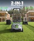 Cordless 40V 17 Inch Lawn Mower With Dual 4Ah Batteries, Brushless 1200W Motor, 6 Level Height Adjustment, 50L Grass Bag, 40 Minute Runtime For Yards Up To 500 Square Meters, Easy Push Start, Quiet Power, Big Yard Companion, 2-in-1 collect or mulch