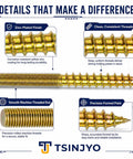 165 Piece M4 And M6 Zinc Plated Hanger Bolts Kit With Double Headed Self Tapping Dowels for wood, showing details and finish