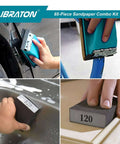 65 Piece Sandpaper Kit For Wood And Metal Finishing With Sanding Block And Sponges in use on various surfaces