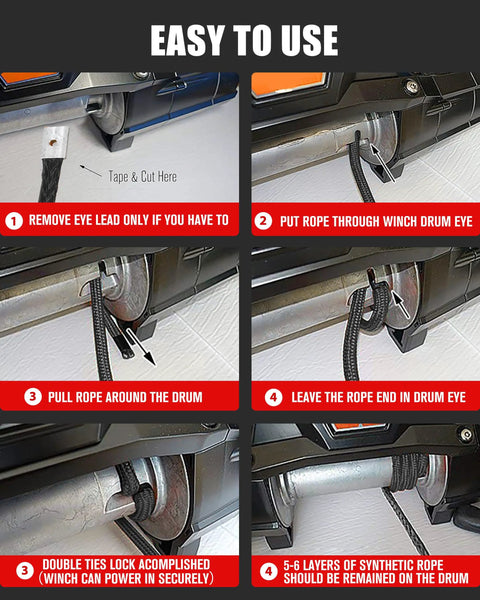 Installation steps for Beefed Up 3/8 Inch 100 Foot Winch Rope With Hook And Fairlead For 4X4 Off Road Vehicles ATV UTV SUV Safer Recovery