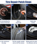 Steps to use All In One Tire Patch Kit 24 Plus 3 Pieces For Puncture Repair With 36 46 60 Mm Patches, Patch Plug Tool