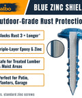 Size 8 Pocket Hole Screws 1-1/2 Inch, 400 Pack, Zinc Coated Carbon Steel, Square Drive, Easy Drive Wood Screws With 6 Inch Driver Bit For Cabinets And DIY Projects, Pro Grade featuring blue zinc shield for rust protection
