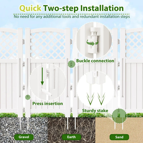 Outdoor Privacy Fence Kit With Four Lattice Panels For Yard And Patio Off White Resin Screen installation guide