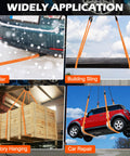 Heavy Duty Lifting Straps 10 Foot By 2 Inch Webbing Slings 15000 LBS Capacity Two Pack Rigging Straps in various uses