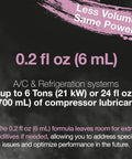 Extreme Ultra A/C leak stop bottle front label with pink text, 0.2 fl oz (6 mL), for HVAC&R systems up to 6 tons.