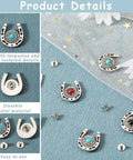 Knockout Western Horseshoe Screw Back Conchos 19mm Turquoise Gemstone Alloy Rivets displayed on blue background.