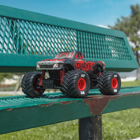 Quake GROM 4x4 RC Monster Truck One Sixteenth Scale Ready To Roll With Battery And Charger Included Brushed Power Red High Traction