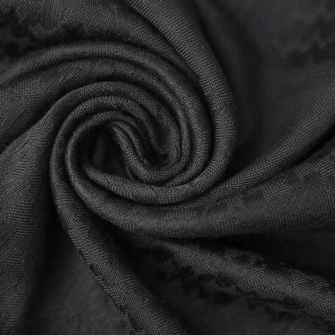 Close-up of Desert Tactical Shemagh Scarf For Everyday Outdoor Gear, 100 Percent Cotton Keffiyeh Wrap, Lightweight Breathable Black