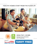 Family enjoying time indoors on laminate flooring, showcasing Slick And Tough Foam Underlayment Roll For Laminate And Wood Flooring With Moisture Resistant Barrier Shock Absorbing Subfloor Padding No Sweat Installation 100 Square Feet.
