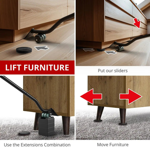 Heavy Furniture Lifter Tool For Easy Moves Premium Furniture Jack Lifter With 4.3 Inch Adjustable Height Appliance Lifter No Sweat Lifts For Sofas Couches Beds Chairs And Tables