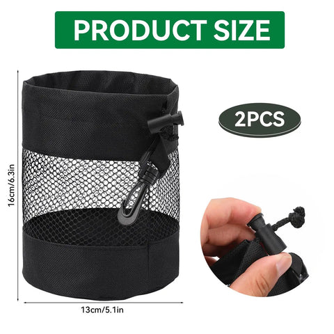 2 Pack Go-To Golf Ball Storage Bags With Nylon Mesh Pouches Drawstring Golf Bag Organizer Washable Fast-Drying Pro-Grade