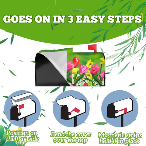 Spring Tulip Magnetic Mailbox Cover 21 By 18 Inches Fits Standard Mailboxes Outdoor Garden Decor Welcome Home Yard Decor