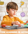 Child using Hands On STEM Electronics Exploration Kit With Over 420 Projects And 35 Circuit Parts A Kid Friendly Totally Fun Learning Toy