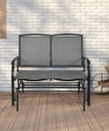 Outdoor Glider Bench For Patio And Backyard With Steel Frame That Handles 400 Lbs Two Person Loveseat Swing Rocker Great For Poolside Lawn Balcony And Porch Hangouts Gray