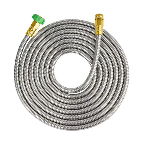 304 Stainless Steel Garden Hose 20 Ft With Female To Male Metal Connector No Leakage Built To Last Flexible Lightweight Kink Free