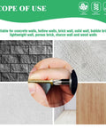 Image showing various wall types suitable for the 180Pcs 90 Sets Steel Wall Anchor And Screw Kit In Four Sizes.